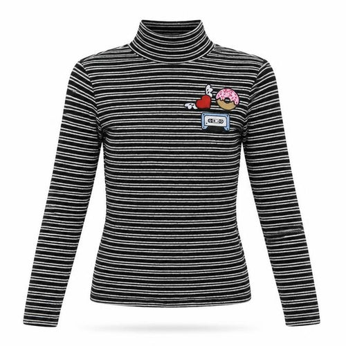 Zara Womens White Striped  Basic T-Shirt Size 6