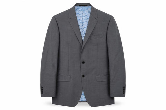 Front view of Marks & Spencer men’s grey jacket suit jacket, size 42