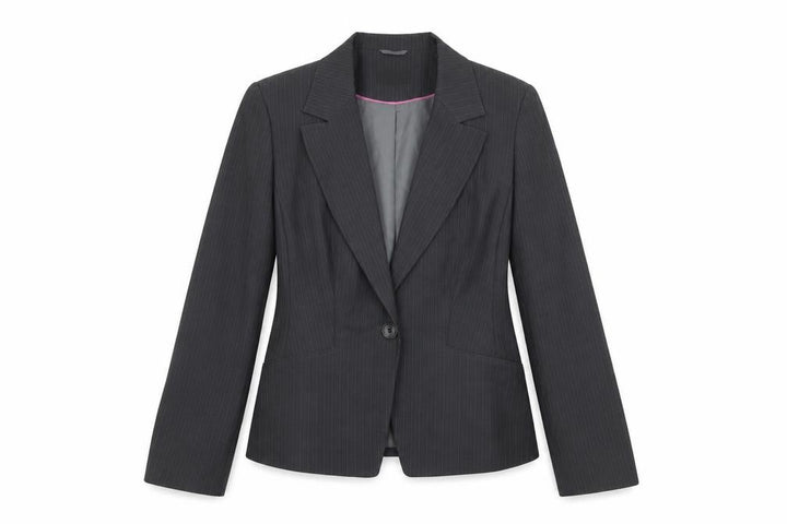 George Womens Grey Striped  Jacket Suit Jacket Size 14