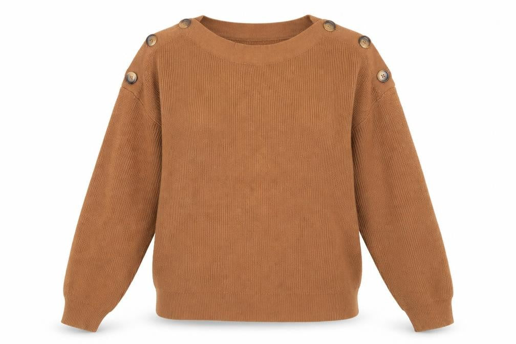 Brave Soul Womens Brown  Knit Pullover Jumper Size S