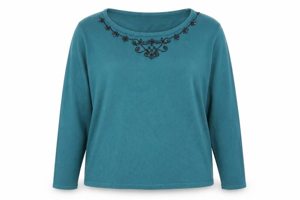 BM Womens Blue  Knit Pullover Jumper Size XL