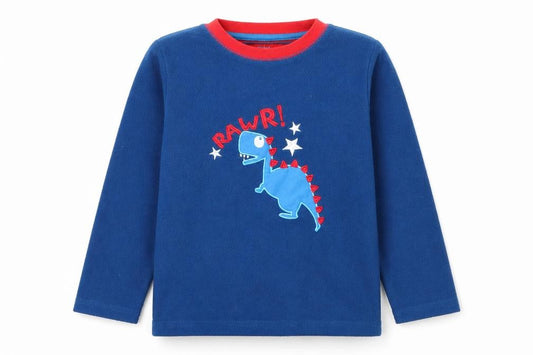 Front view of Primark boys’ beige basic t-shirt, size 6-7, years - dinosaur
