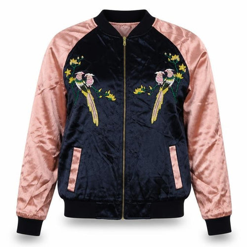 Very Womens Pink Animal Print Satin Jacket  Size 8  - birds
