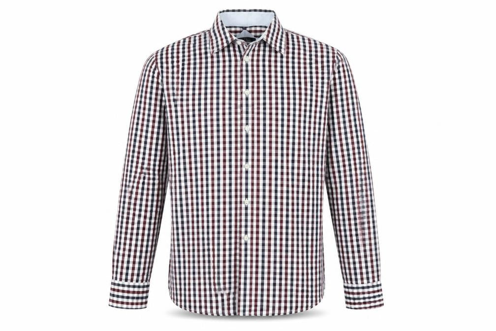 MCNEAL Mens Blue Check   Button-Up Size L