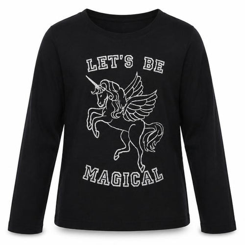 Primark Girls Black   Pullover Jumper Size 12-13 Years  - magical unicorn