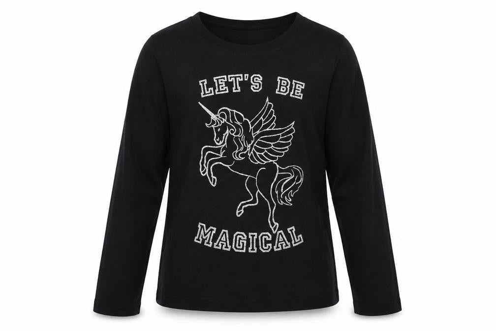Primark Girls Black   Pullover Jumper Size 12-13 Years  - magical unicorn