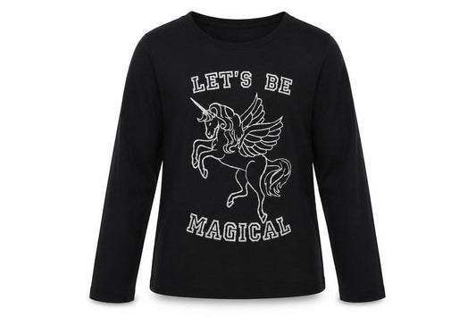 Primark Girls Black   Pullover Jumper Size 12-13 Years  - magical unicorn