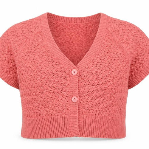 BM Womens Pink Geometric  Cardigan Jumper Size 14