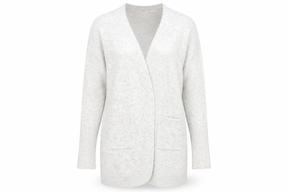 Front view of Primark women’s grey cardigan jumper, size S