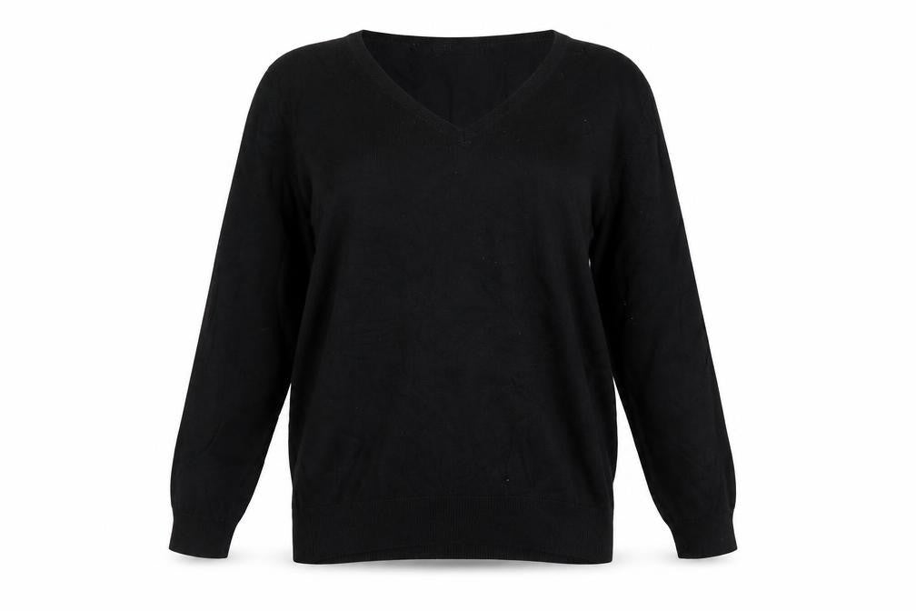 Front view of Marks & Spencer women’s black pullover sweatshirt, size UK 16