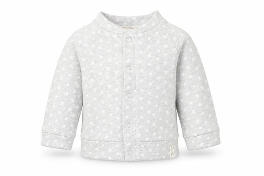 Front view of Mothercare girls’ grey jacket, size 3-6, months