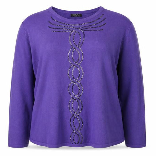 BM Womens Purple  Knit Pullover Jumper Size XL