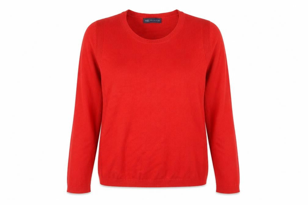 Marks and Spencer Womens Red  Knit Pullover Jumper Size 12