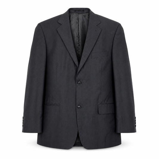 Front view of C&A men’s grey striped jacket suit jacket, size 42