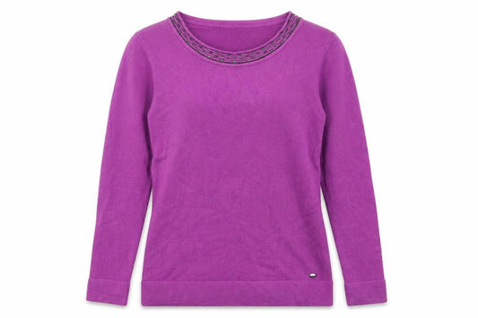 Front view of TIGI women’s pink jumper, size UK 10