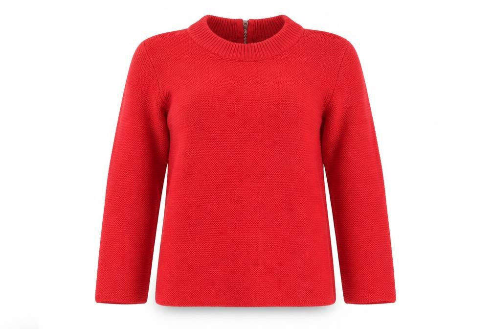 Front view of Atmosphere women’s red jumper, size UK 10