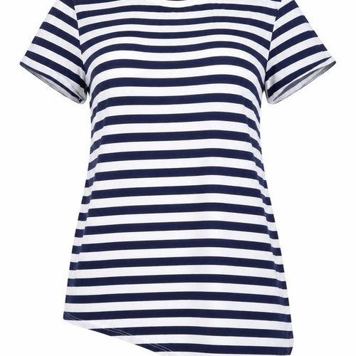 WE Womens Blue Striped  Basic T-Shirt Size M