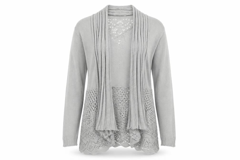 One by One Womens Grey  Knit Cardigan Jumper Size S