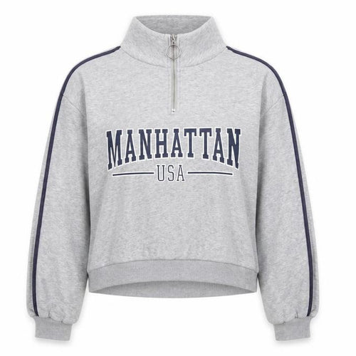 Divided by H&M Womens Grey Striped Jersey Pullover Sweatshirt Size XS  - Manhattan