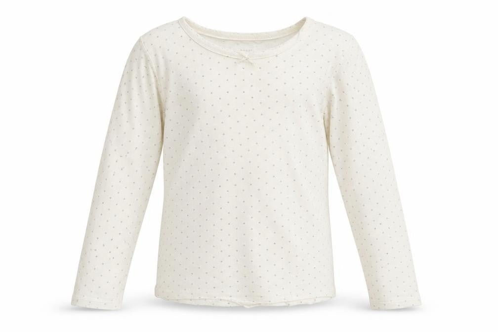 Kiabi Girls White Spotted  Basic T-Shirt Size 10 Years