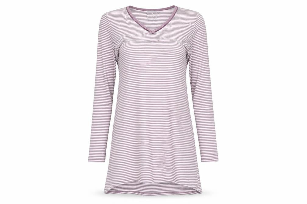 LE CHAT Womens Purple Striped  Top Pyjama Top Size 8