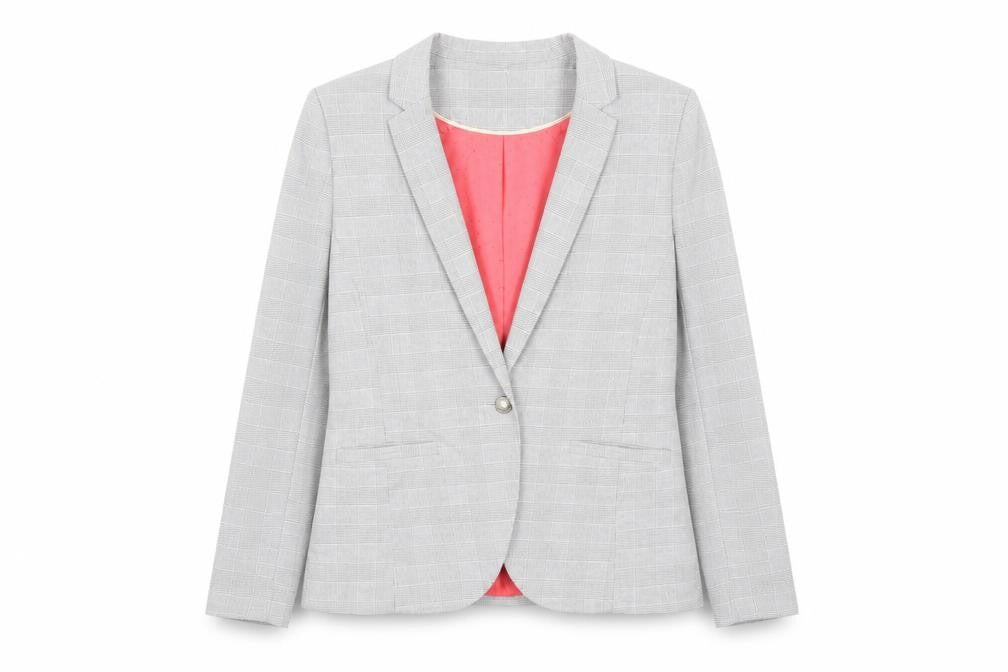 Dorothy Perkins Womens Grey Check  Jacket Blazer Size 10