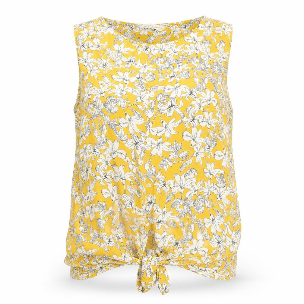 F&F Womens Yellow Floral  Basic Tank Size 6