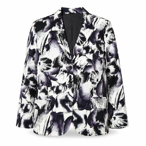 Calessa Womens White Floral  Jacket Blazer Size XL