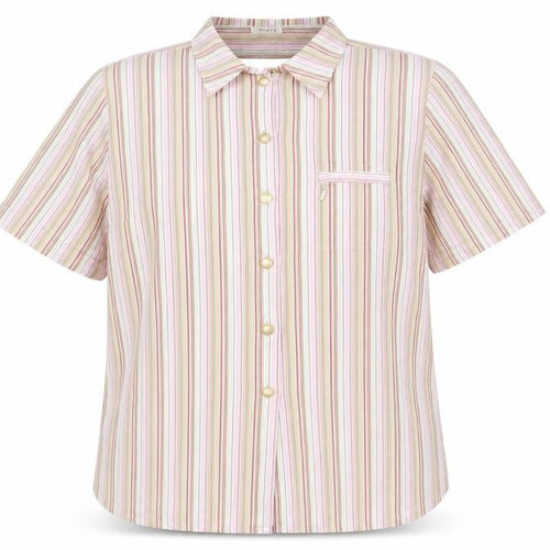 Hucke Women Womens Pink Striped  Basic Button-Up Size 18