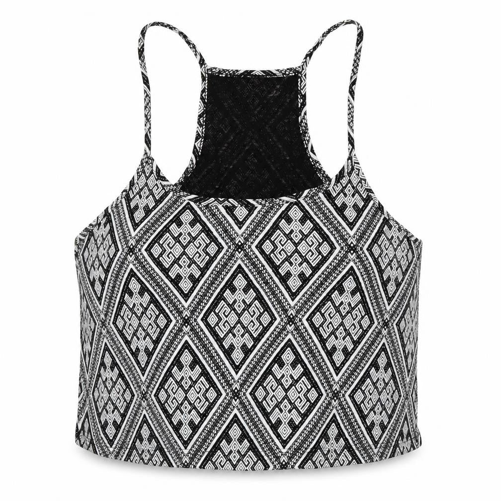 XXI Womens Black Geometric  Cropped Tank Size L