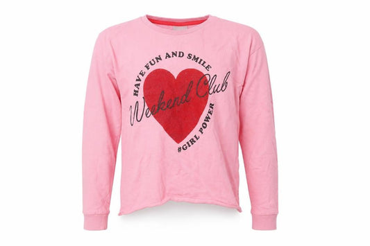 Matalan Girls Pink Houndstooth  Pullover Jumper Size 13 Years