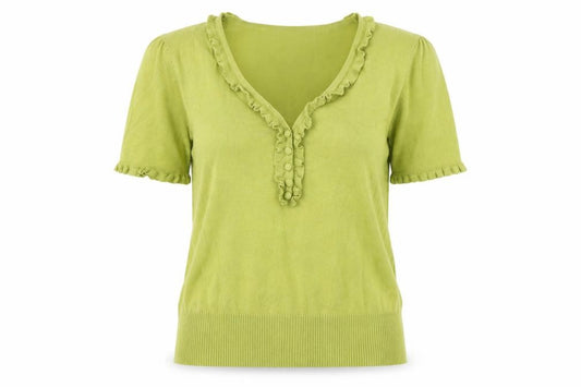 Front view of M&Co women’s green basic t-shirt, size L