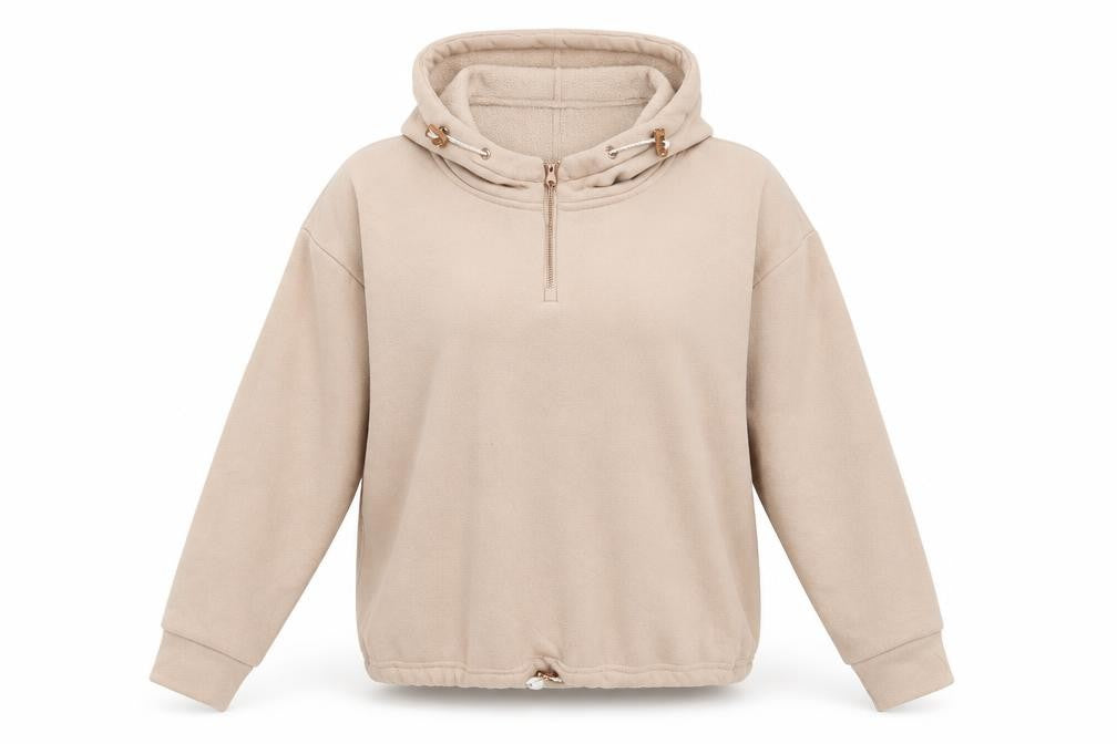 George Womens Beige   Pullover Hoodie Size S