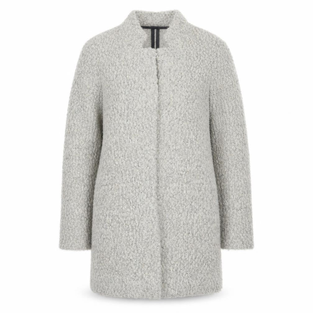 Front view of Next women’s grey knit jacket, size UK 8