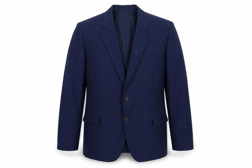 Preworn Mens Blue  Rayon Jacket Suit Jacket Size 36