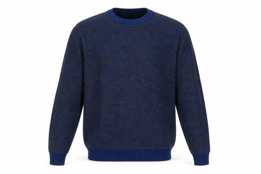 Front view of Marks & Spencer men’s blue jumper, size M