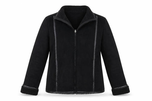 Front view of Style Collection women’s black jacket coat, size UK 12