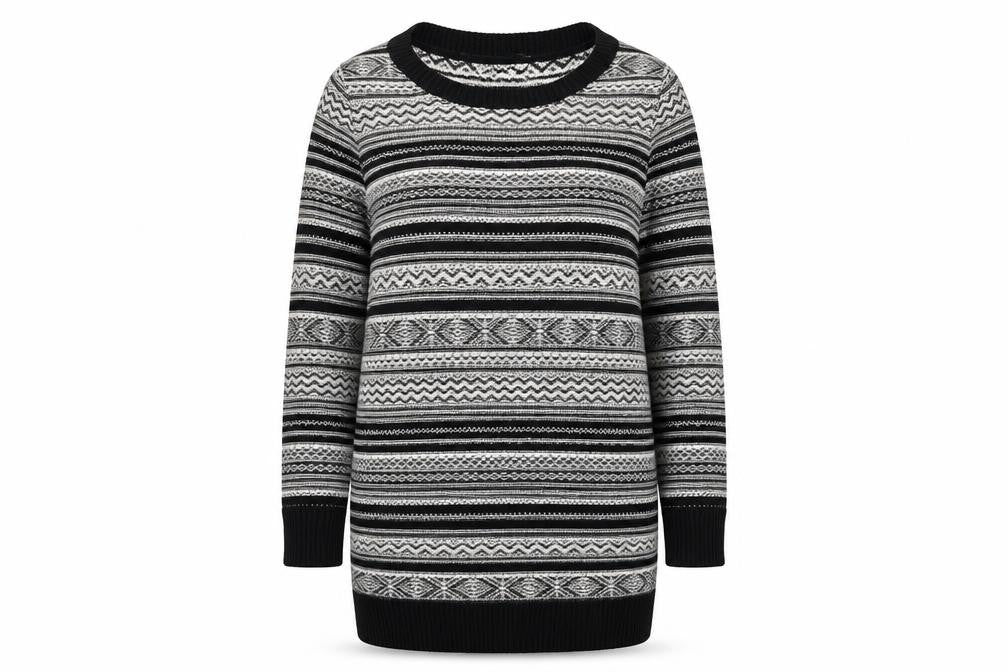 New Look Womens White Striped  Pullover Jumper Size 12