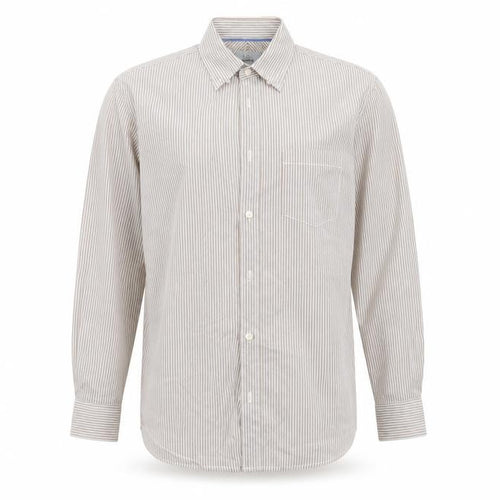 Marks and Spencer Mens White Striped   Button-Up Size M