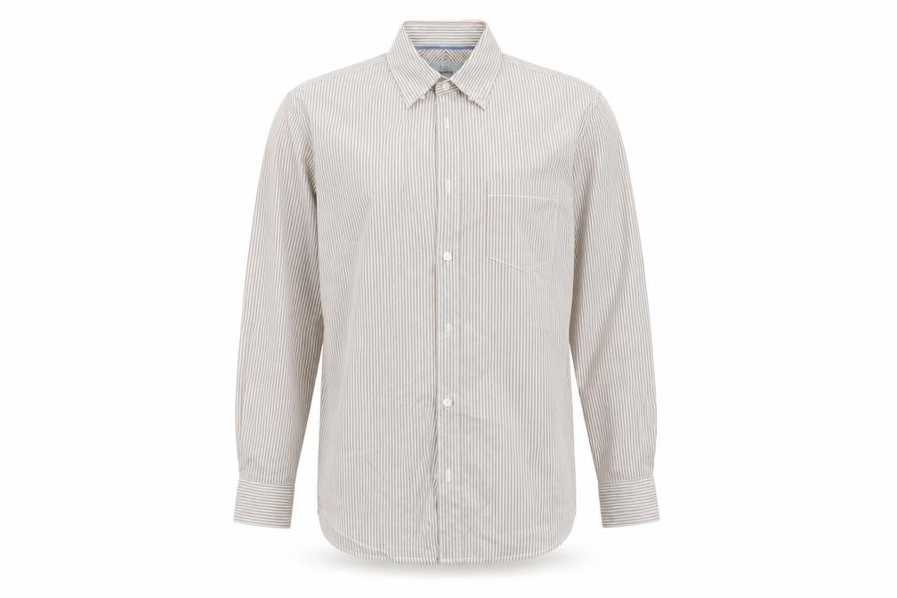 Marks and Spencer Mens White Striped   Button-Up Size M