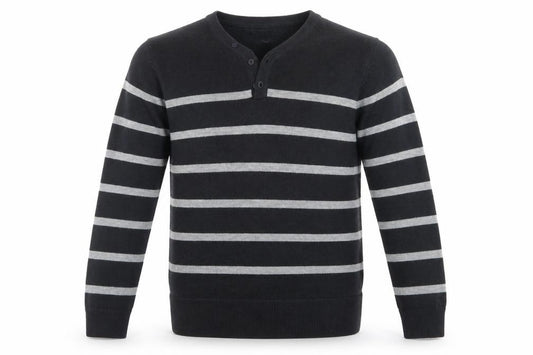 Tu  Mens Black Striped  Pullover Jumper Size S