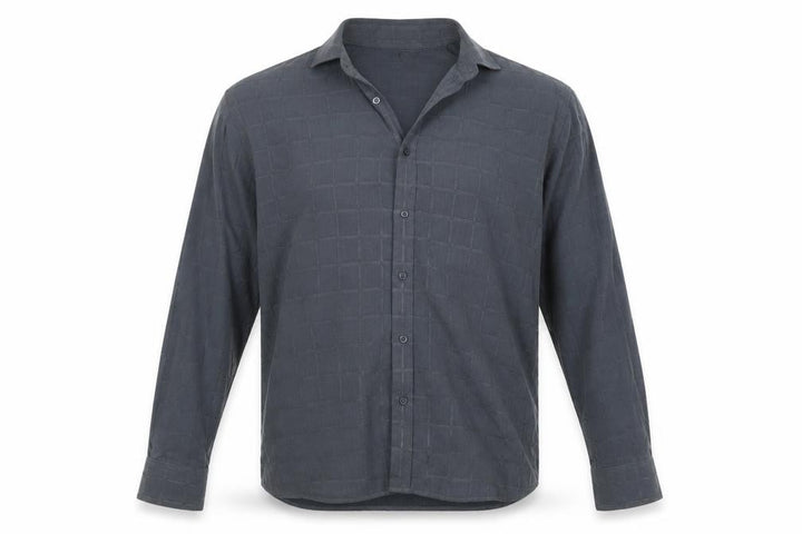 George Mens Grey Check Button-Up Size L