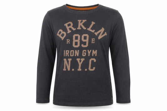 Front view of boys’ dept boys grey basic t-shirt, size S