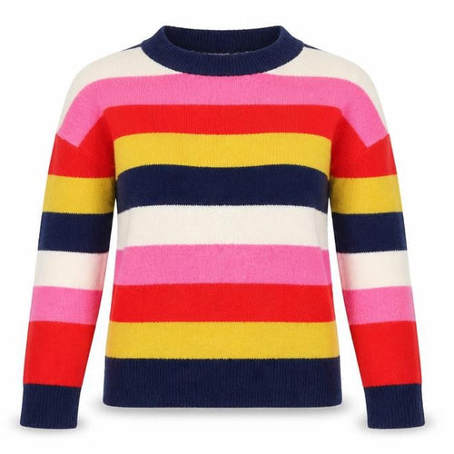 Yet Again Womens Blue Striped  Pullover Jumper Size XS
