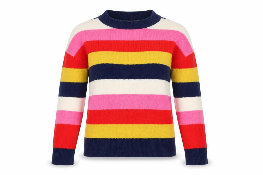 Yet Again Womens Blue Striped  Pullover Jumper Size XS