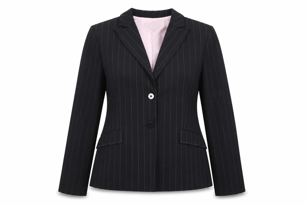 Marks and Spencer Womens Black Striped  Jacket Suit Jacket Size 12