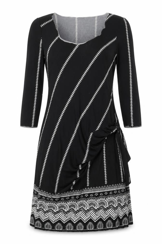 Studio Womens Black Striped  A-Line  Size XS
