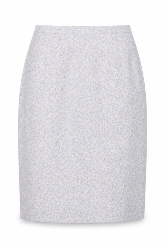 Front view of Preworn women’s purple straight & pencil skirt, size UK 10
