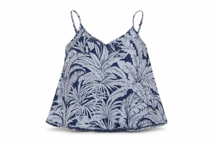 Topshop Womens Blue Floral Basic Tank Size S