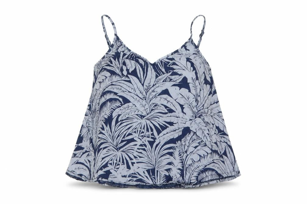 Topshop Womens Blue Floral  Basic Tank Size S